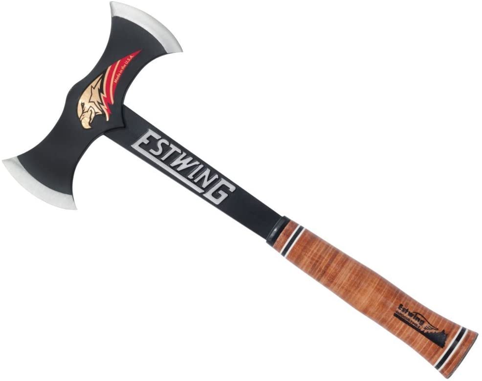 Estwing Double Bit Axe - 38 oz Wood Spitting Tool with Forged Steel Construction & Shock Reduction Grip - EDBA